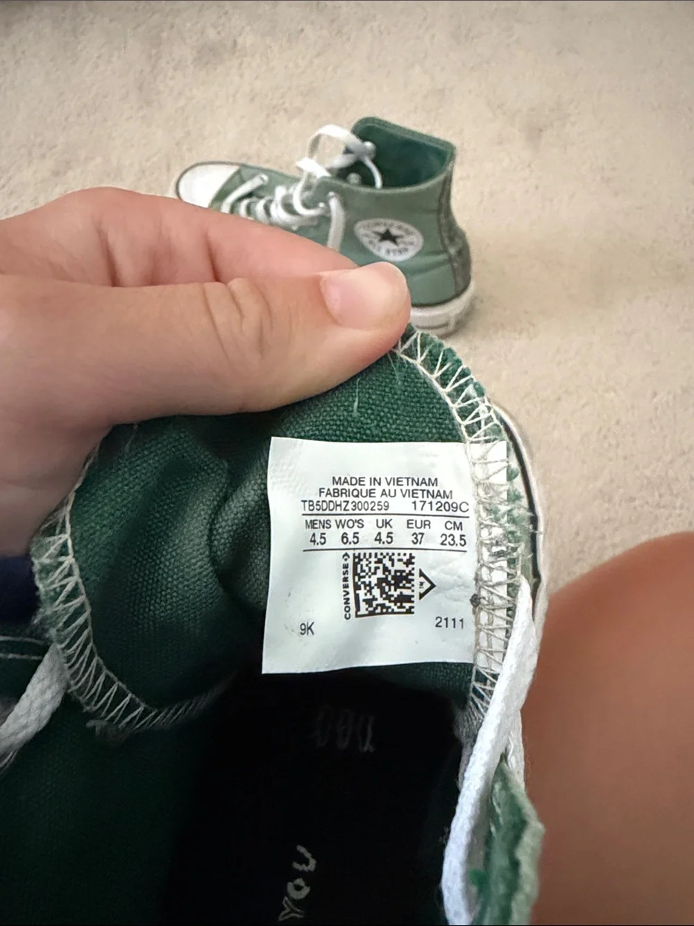 Custom Converse Platform High-Top Canvas Sneakers in Sage Green